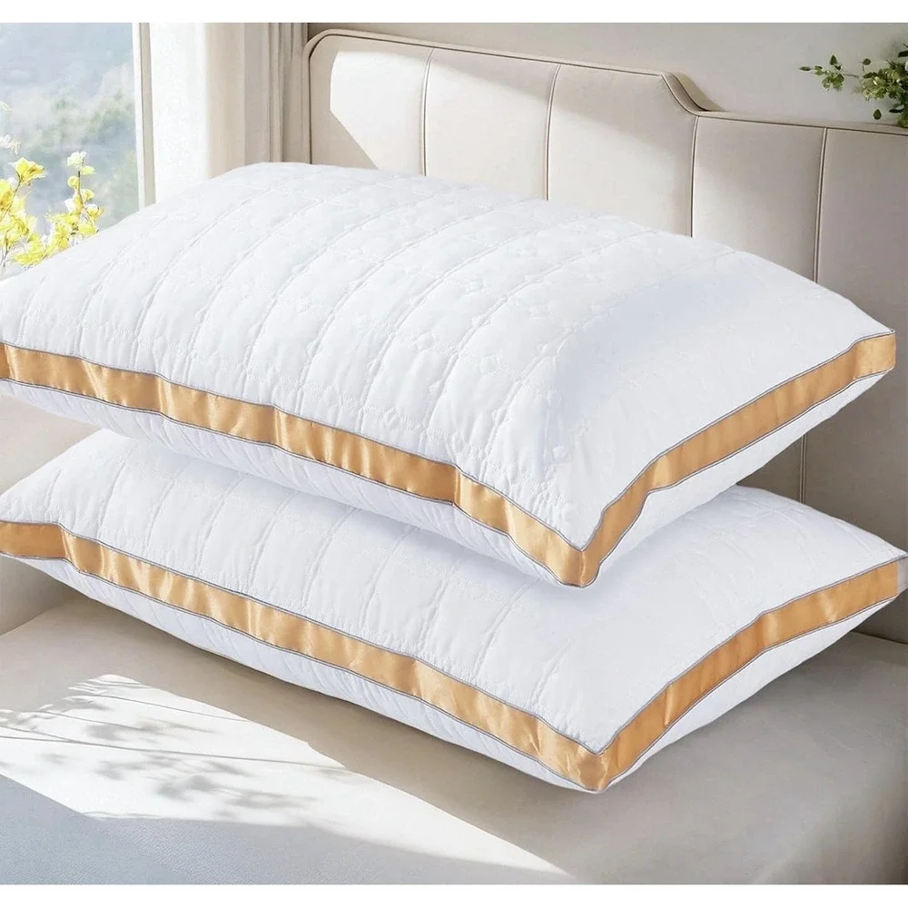 Cooling Queen Size Pillows Set of 2, Hotel Quality Gusseted Bed Pillows for Side